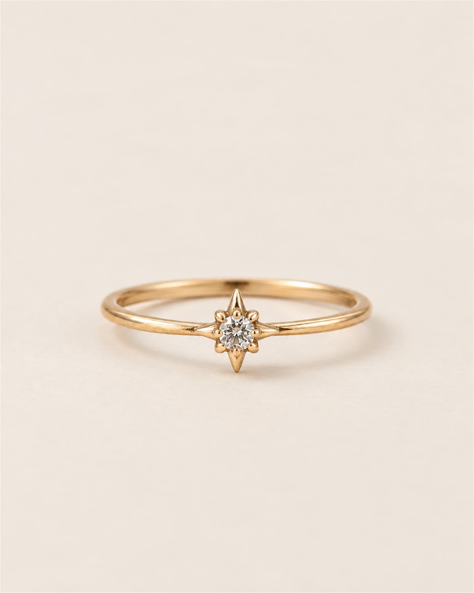 Sitara Stacking Ring — full view on ivory sweep
